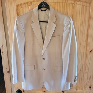 Joseph A. Bank Light Cream Two-Button Suit / cuffed pants